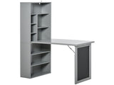 Folding Convertible Desk with Blackboard Multi-function Computer Office Workstation Side Shelf for T3398P343309