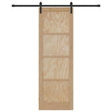 Sliding Door Manual Natural and black 78 x 232 cm 3333194