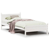 Bed Frame without Mattress White 90x200 cm Solid Wood Pine 855601