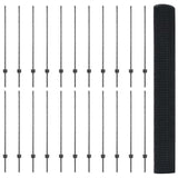 Welded Wire Fence with Post 50 x 1.2 m PVC-Coated Steel 3336639