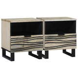Bedside Cabinet 2 pcs White and Black 40 x 33 x 46 cm 4017979