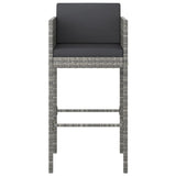 Bar Stools 4 pcs with Cushions Grey Poly Rattan 316677