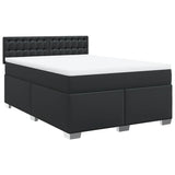 Box Spring Bed with Mattress Black 140x200 cm Faux Leather 3286124