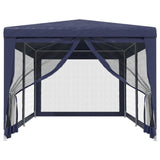 Party Tent with 6 Mesh Sidewalls Blue 3x6 m HDPE 319237