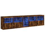 Sideboard with LED Lights Smoked Oak 283x37x67 cm 3209027