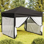 ZNTS Folding Party Tent with Sidewalls Black 3x3 m 93532