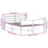 Bed Frame with Headboard 135x190 cm Double Solid Wood Pine 3307059