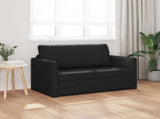 Folding Sofa Bed Black 124 x 71 x 78 cm Faux Leather 42030518