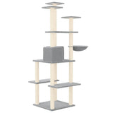 Cat Tree with Sisal Scratching Posts Light Grey 167 cm 171610