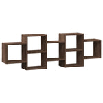 ZNTS Wall Shelf Brown Oak 129x18x42 cm Engineered Wood 853224