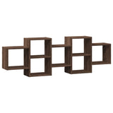 ZNTS Wall Shelf Brown Oak 129x18x42 cm Engineered Wood 853224