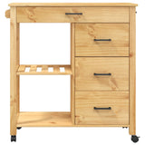 Kitchen Trolley MONZA 84x40x88.5 cm Solid Wood Pine 376115