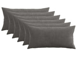 Cushion Cover 6 pcs ALMELO Dark Grey 50 x 75 cm Corduroy 915112