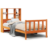 Bookcase Bed without Mattress Wax Brown 90x200 cm Solid Wood Pine 3321719