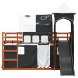 Bunk Bed without Mattress with Slide White and Black 90x200 cm 3284167