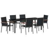Garden Dining Set 7 pcs Black Powder-coated Steel 3379091