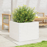 ZNTS Garden Planter White 60x60x46 cm Solid Wood Pine 3282410