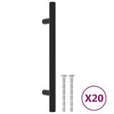 Cabinet Handles 20 pcs Black 128 mm Stainless Steel 3203605
