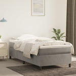 ZNTS Bed Frame without Mattress Light Grey Single Velvet 3121220