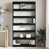 Book Cabinet Black Engineered Wood 3333932