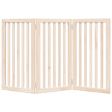 Dog Gate Foldable 3 Panels 150 cm Poplar Wood 352238