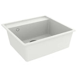 ZNTS Kitchen Sink with Overflow Hole White Granite 147064