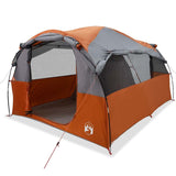 ZNTS Family Tent Tunnel 6-Person Grey and Orange Waterproof 4009574