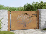 Garden Gate 100x100 cm Corten Steel Tree Design 153215