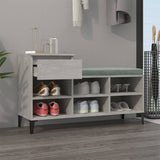 Shoe Cabinet Concrete Grey 102x36x60 cm Engineered Wood 821216