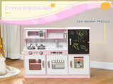 Pretend Play Kitchen, Kids Kitchen Playset w/ Toy Phone, Chalkboard, Microwave, Cooking Stove, Sink T3398P422353