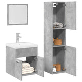 4 Piece Bathroom Furniture Set Concrete Grey Engineered Wood 3324879