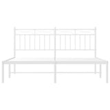 Metal Bed Frame without Mattress with Headboard White 150x200cm 373742