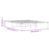 Metal Bed Frame without Mattress White 150x200cm 373675