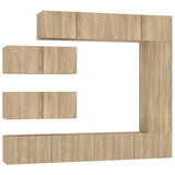 Tv Cabinet Set Set of 7 Sonoma oak Engineered wood Standard 3114560