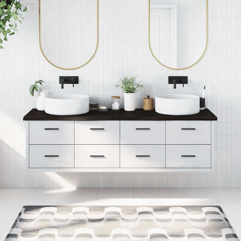 Bathroom Countertop Dark Brown 180x50x cm Treated Solid Wood 3156261