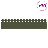 Lawn Edgings 30 pcs Olive Green 103 x 0.05 x 22 cm Steel 874797