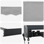 Retractable Awning Manual Light grey 350 x 250 cm Fabric, Metal 3330390