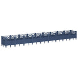 Garden Planter with Pegs Blue Grey 363.5x43.5x43.5 cm PP 368029