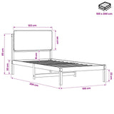 Bed Frame with Upholstered Headboard Dark Brown and Black 903930