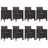 Garden Dining Set 9 pcs Brown Polypropylene 3378740