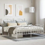 Metal Bed Frame without Mattress with Footboard White 180x200cm 353510
