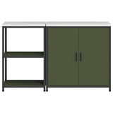 Kitchen Storage Set HATTEM 2 pcs Olive Green Cold-rolled Steel 3392683
