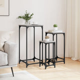 ZNTS Nesting Side Tables 3 pcs Grey Sonoma Engineered Wood 838941
