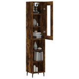 Highboard Smoked Oak 34,5x34x180 cm Engineered Wood 3199382