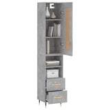 Highboard Concrete Grey 34.5x34x180 cm Engineered Wood 3200245