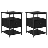Bedside Cabinet 2 pcs Black Oak 40 x 42 x 56 cm Engineered Wood 881879