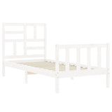 Bed Frame without Mattress White Single Solid Wood Pine 3193042