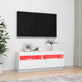 TV Cabinet with LED Lights White 100x35x40 cm 804454