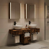 Bathroom Cabinet Set 5 pcs Smoked Oak Engineered Wood 3406291