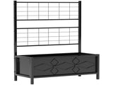 Raised Bed for Garden with Trellis, Galvanised Planter Box with Diamond Pattern, Drainage Holes for T3398P315991